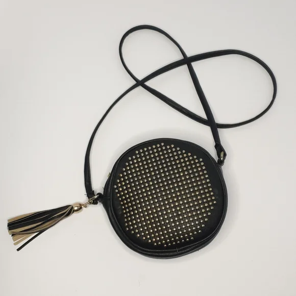 Neon Hart crossbody black faux leather studded bag - Picture 14 of 16